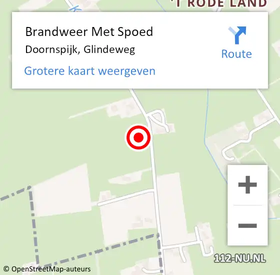 Locatie op kaart van de 112 melding: Brandweer Met Spoed Naar Doornspijk, Glindeweg op 2 juni 2021 12:05