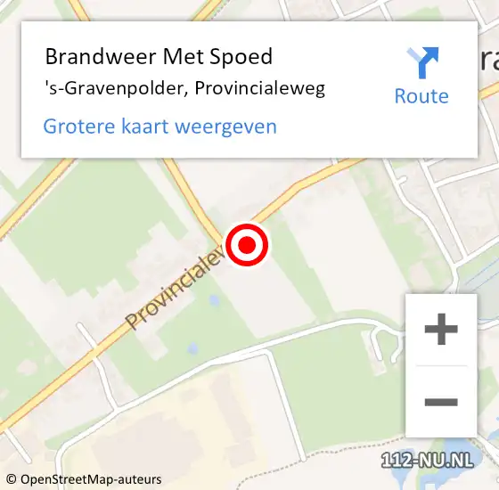Locatie op kaart van de 112 melding: Brandweer Met Spoed Naar 's-Gravenpolder, Provincialeweg op 2 juni 2021 17:19
