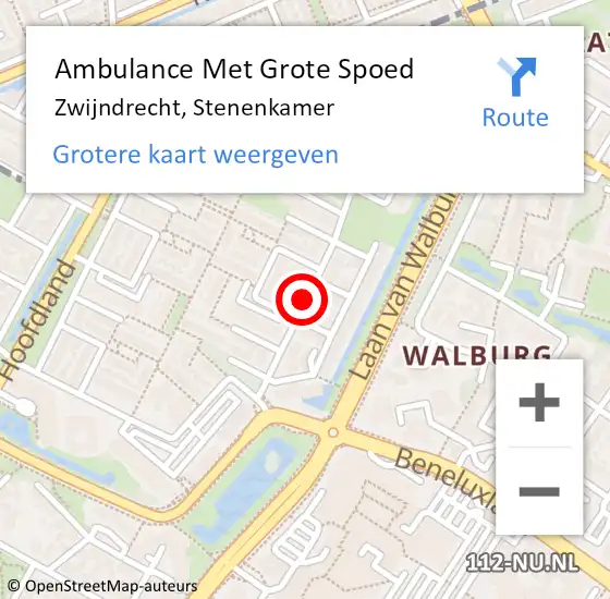 Locatie op kaart van de 112 melding: Ambulance Met Grote Spoed Naar Zwijndrecht, Stenenkamer op 2 juni 2021 18:07
