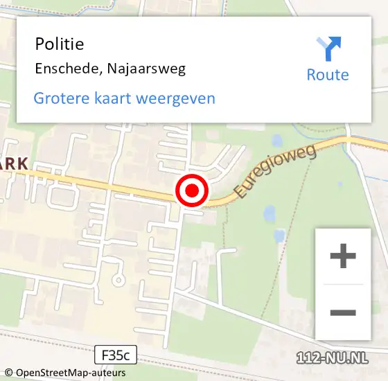 Locatie op kaart van de 112 melding: Politie Enschede, Najaarsweg op 3 juni 2021 13:52