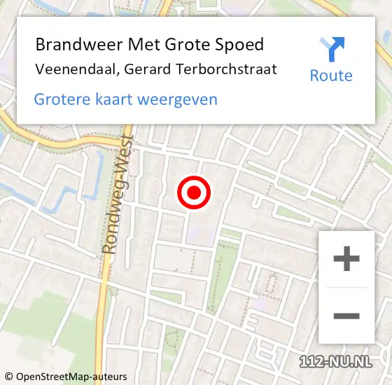 Locatie op kaart van de 112 melding: Brandweer Met Grote Spoed Naar Veenendaal, Gerard Terborchstraat op 3 juni 2021 16:02