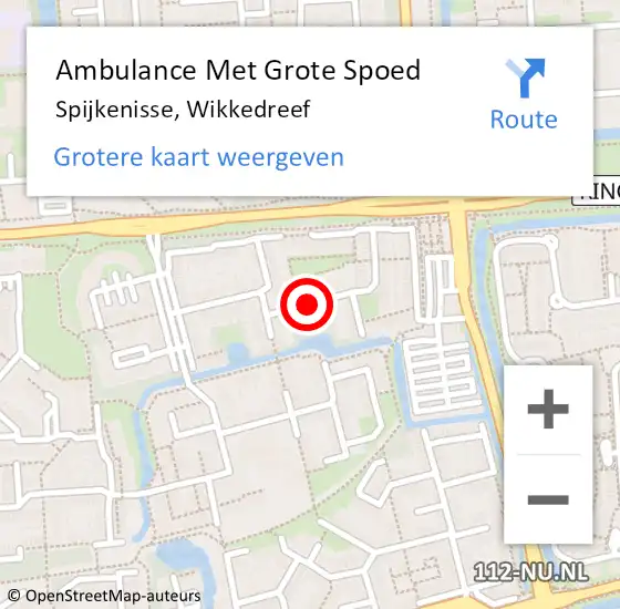 Locatie op kaart van de 112 melding: Ambulance Met Grote Spoed Naar Spijkenisse, Wikkedreef op 3 juni 2021 16:54