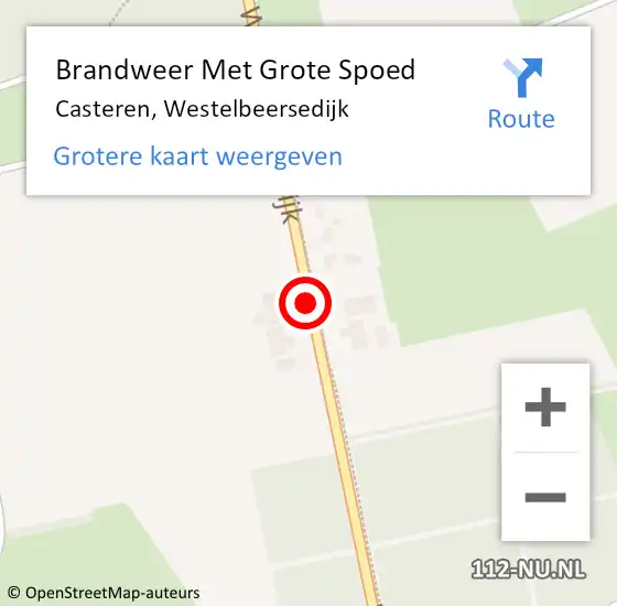 Locatie op kaart van de 112 melding: Brandweer Met Grote Spoed Naar Casteren, Westelbeersedijk op 3 juni 2021 18:08