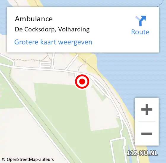 Locatie op kaart van de 112 melding: Ambulance De Cocksdorp, Volharding op 4 juni 2021 13:37