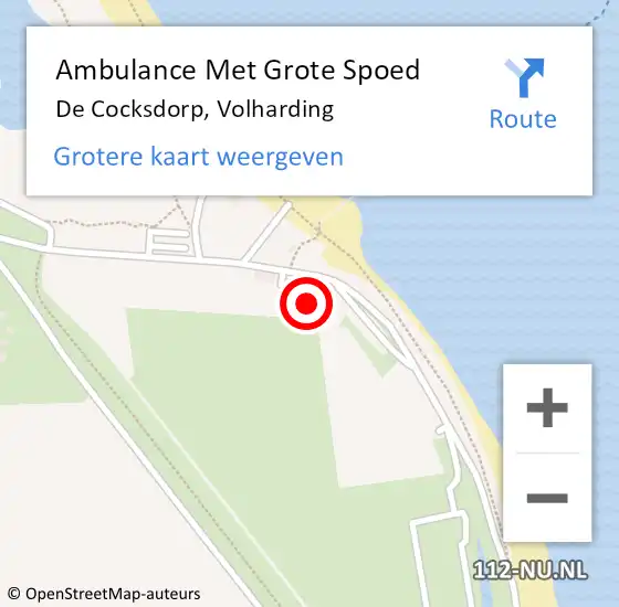 Locatie op kaart van de 112 melding: Ambulance Met Grote Spoed Naar De Cocksdorp, Volharding op 4 juni 2021 13:37
