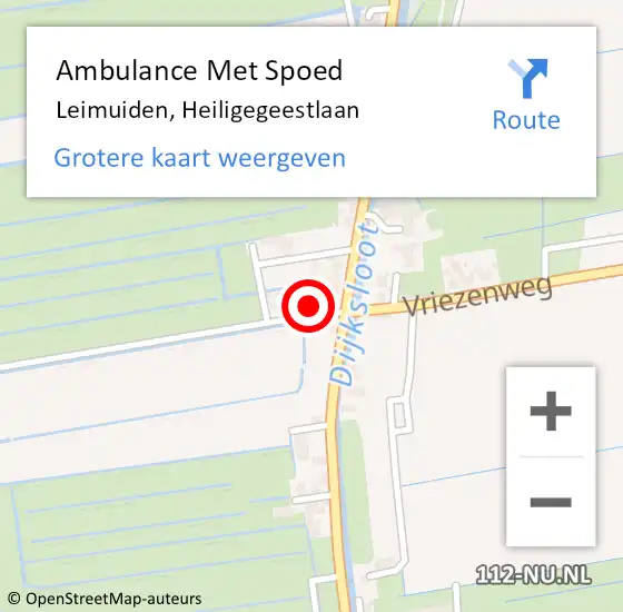 Locatie op kaart van de 112 melding: Ambulance Met Spoed Naar Leimuiden, Heiligegeestlaan op 4 juni 2021 14:09