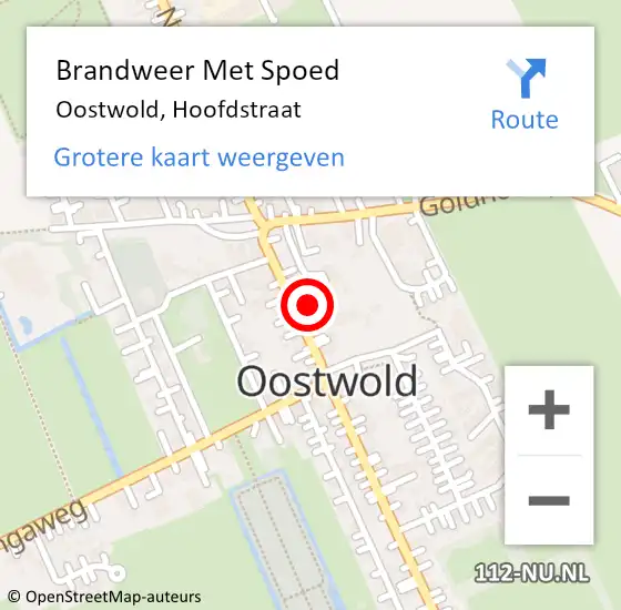 Locatie op kaart van de 112 melding: Brandweer Met Spoed Naar Oostwold, Hoofdstraat op 4 juni 2021 19:37