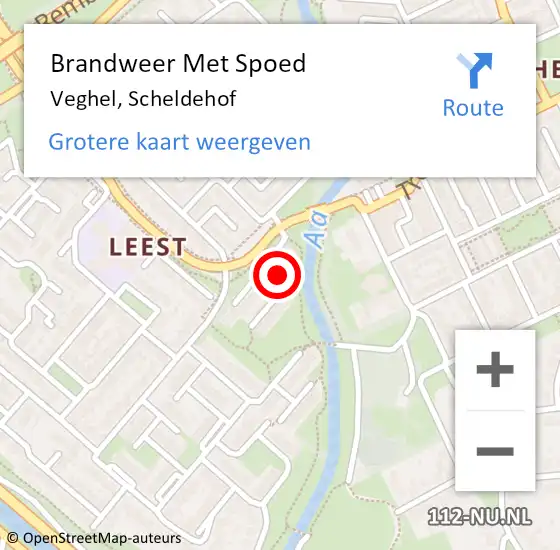 Locatie op kaart van de 112 melding: Brandweer Met Spoed Naar Veghel, Scheldehof op 4 juni 2021 23:19