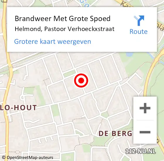 Locatie op kaart van de 112 melding: Brandweer Met Grote Spoed Naar Helmond, Pastoor Verhoeckxstraat op 5 juni 2021 04:40