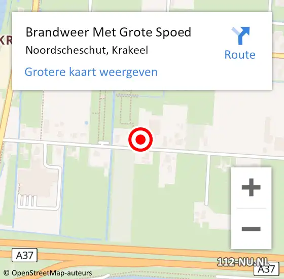 Locatie op kaart van de 112 melding: Brandweer Met Grote Spoed Naar Noordscheschut, Krakeel op 12 juni 2014 12:37