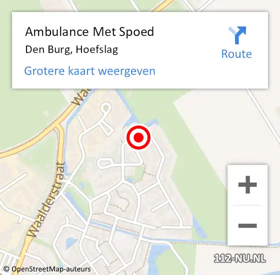 Locatie op kaart van de 112 melding: Ambulance Met Spoed Naar Den Burg, Hoefslag op 5 juni 2021 13:45