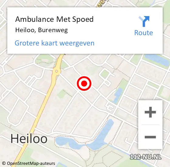 Locatie op kaart van de 112 melding: Ambulance Met Spoed Naar Heiloo, Burenweg op 5 juni 2021 13:45