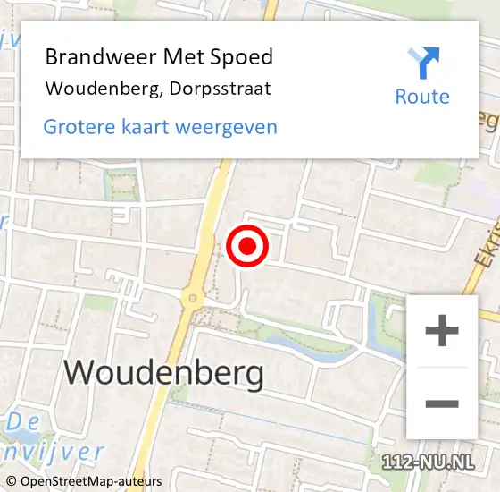 Locatie op kaart van de 112 melding: Brandweer Met Spoed Naar Woudenberg, Dorpsstraat op 6 juni 2021 02:02