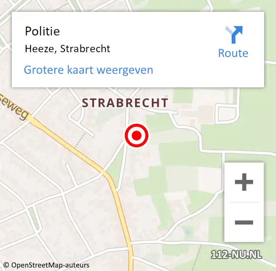 Locatie op kaart van de 112 melding: Politie Heeze, Strabrecht op 6 juni 2021 15:45
