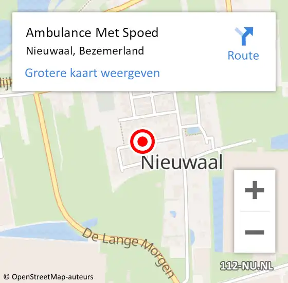 Locatie op kaart van de 112 melding: Ambulance Met Spoed Naar Nieuwaal, Bezemerland op 6 juni 2021 16:21