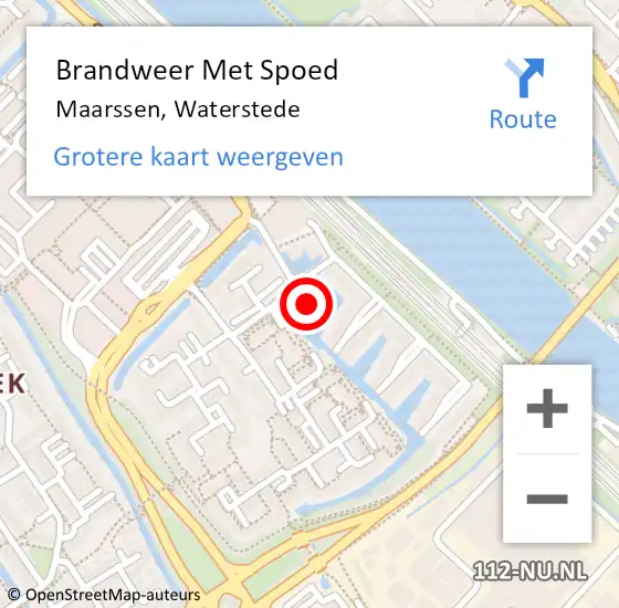 Locatie op kaart van de 112 melding: Brandweer Met Spoed Naar Maarssen, Waterstede op 6 juni 2021 17:34