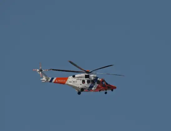 Kustwachthelikopter onderweg vanuit Rotterdam The Hague Airport | 18 april 2024 10:56