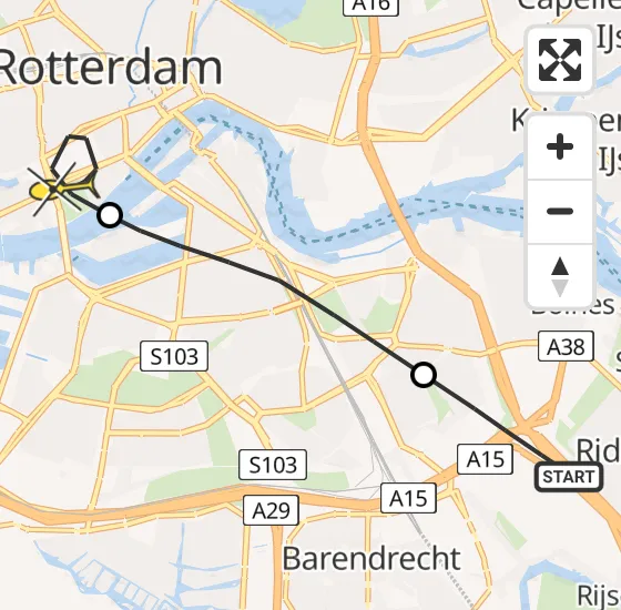 Vlucht Traumahelikopter PH-HVB van Ridderkerk naar Erasmus MC op donderdag 28 maart 2024 12:34