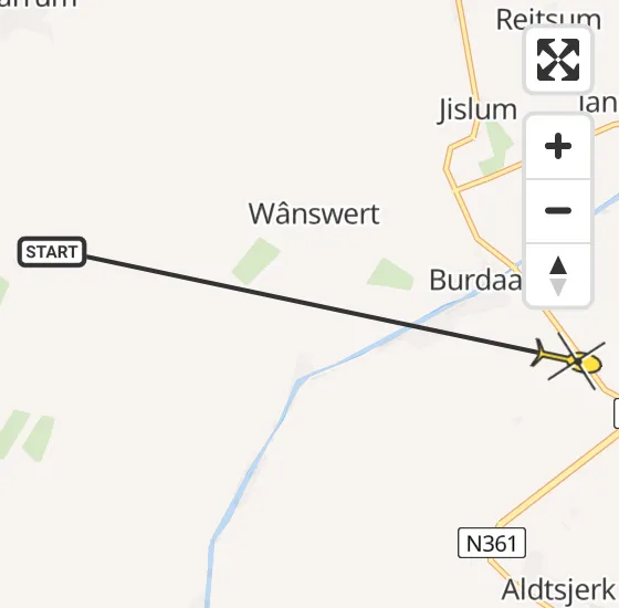 Vlucht Ambulancehelikopter PH-HOW van Hallum naar Burdaard op vrijdag 29 maart 2024 13:32