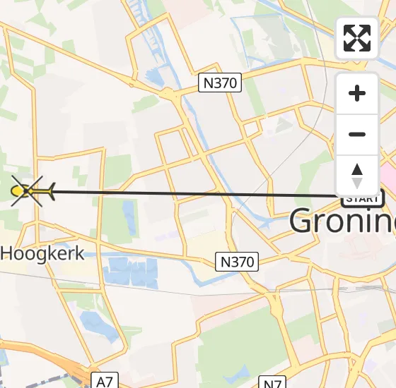 Vlucht Ambulancehelikopter PH-HOW van Universitair Medisch Centrum Groningen naar Groningen op vrijdag 29 maart 2024 14:12
