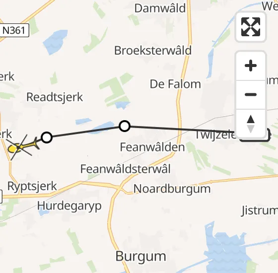 Vlucht Ambulancehelikopter PH-HOW van Twijzelerheide naar Ryptsjerk op vrijdag 29 maart 2024 14:21