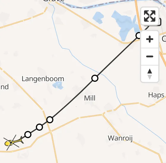 Vlucht Traumahelikopter PH-LLN van Cuijk naar Vliegbasis Volkel op woensdag 10 april 2024 3:09