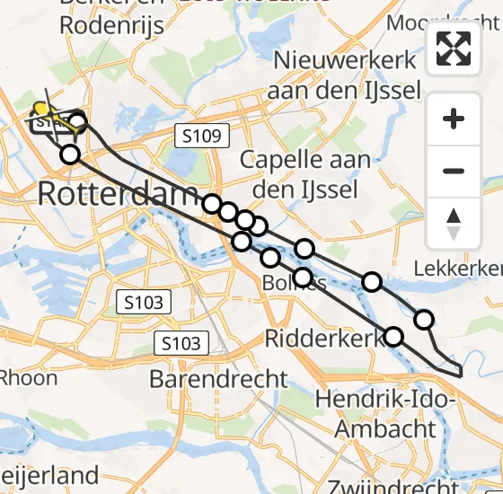 Vlucht Traumahelikopter PH-UMC van Rotterdam The Hague Airport naar Rotterdam The Hague Airport op dinsdag 16 april 2024 5:54