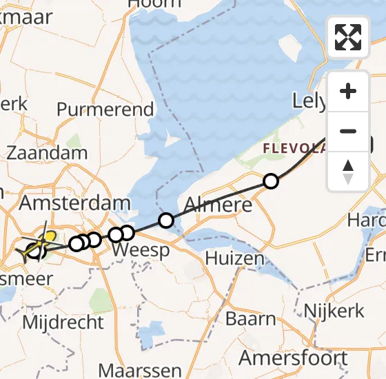 Vlucht Politiehelikopter PH-PXC van Lelystad Airport naar Schiphol op dinsdag 16 april 2024 16:27