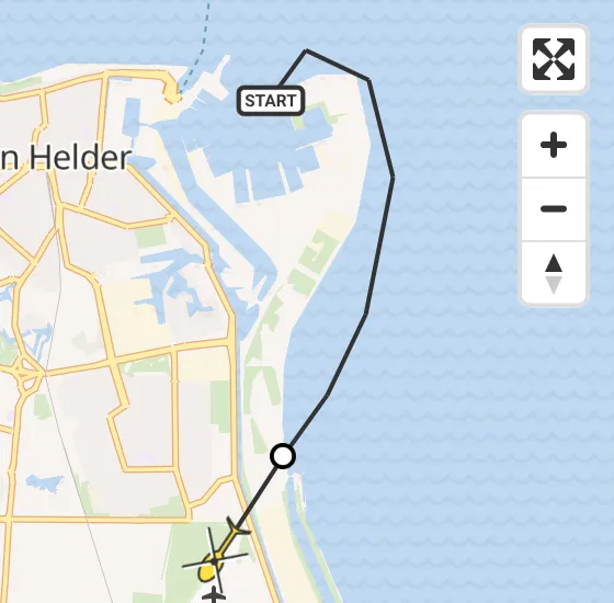 Vlucht Politiehelikopter PH-PXX van Den Helder naar Vliegveld De Kooy op dinsdag 16 april 2024 16:42
