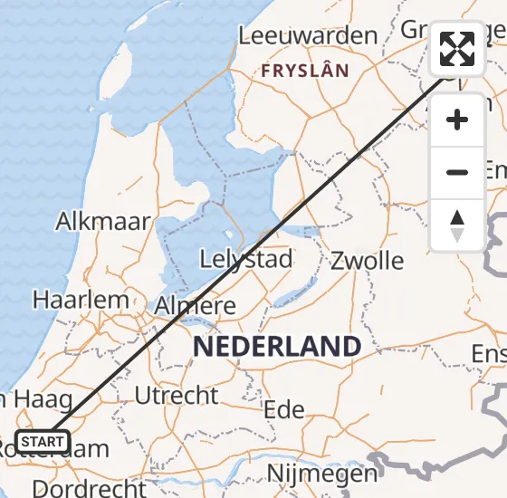 Vlucht Traumahelikopter PH-UMC van Rotterdam The Hague Airport naar Groningen Airport Eelde op woensdag 17 april 2024 8:05