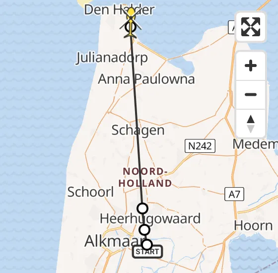 Vlucht Politiehelikopter PH-PXZ van Stompetoren naar Den Helder op woensdag 17 april 2024 13:19