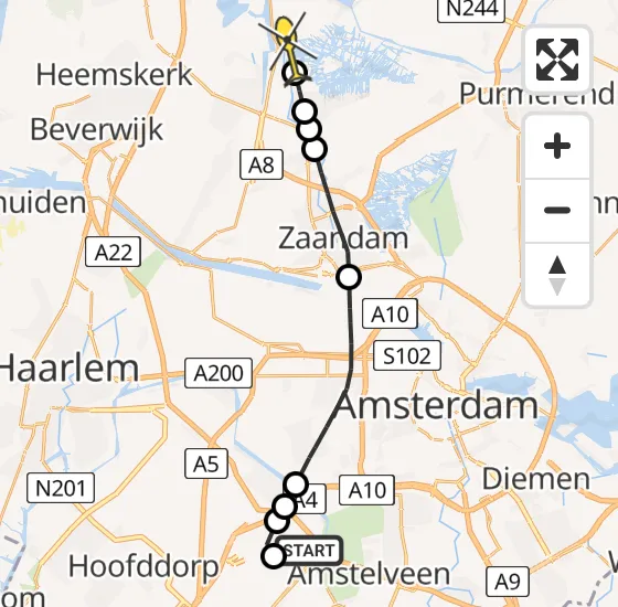 Vlucht Politiehelikopter PH-PXX van Schiphol naar Starnmeer op woensdag 17 april 2024 13:35