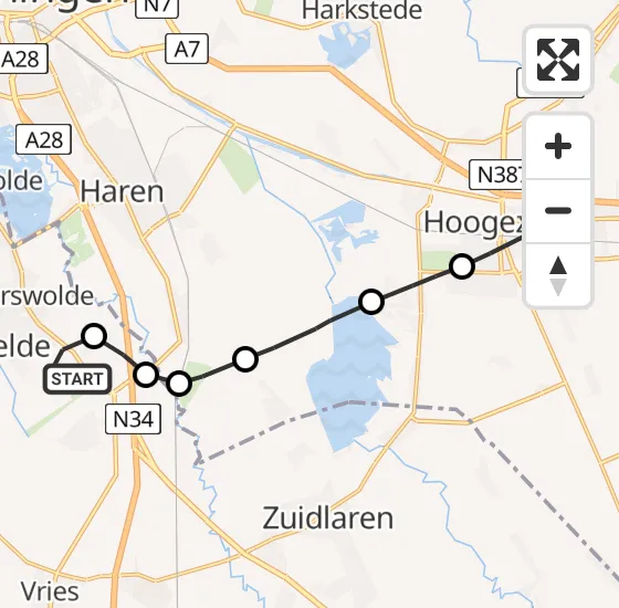 Vlucht Traumahelikopter PH-DOC van Groningen Airport Eelde naar Sappemeer op woensdag 17 april 2024 15:31