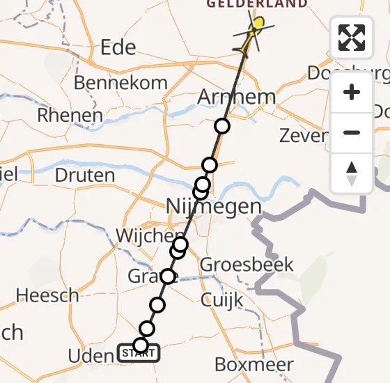 Vlucht Traumahelikopter PH-LLN van Volkel naar Arnhem op woensdag 17 april 2024 20:14