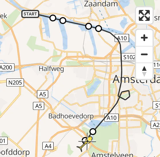 Vlucht Politiehelikopter PH-PXX van Assendelft naar Schiphol op donderdag 18 april 2024 10:56