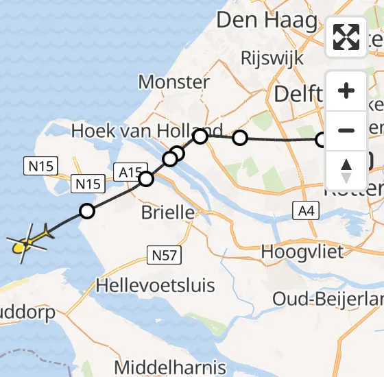 Vlucht Kustwachthelikopter PH-NCG van Rotterdam The Hague Airport naar  op donderdag 18 april 2024 10:56
