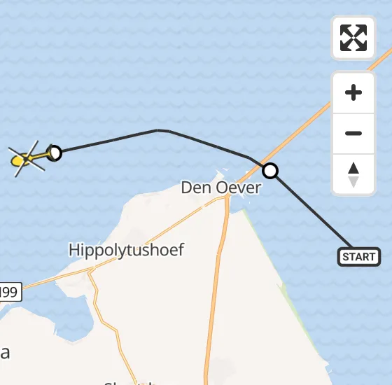 Vlucht Politiehelikopter PH-PXZ van Wieringerwerf naar Den Helder op donderdag 18 april 2024 13:49