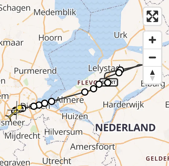 Vlucht Politiehelikopter PH-PXC van Lelystad Airport naar Schiphol op donderdag 18 april 2024 14:43
