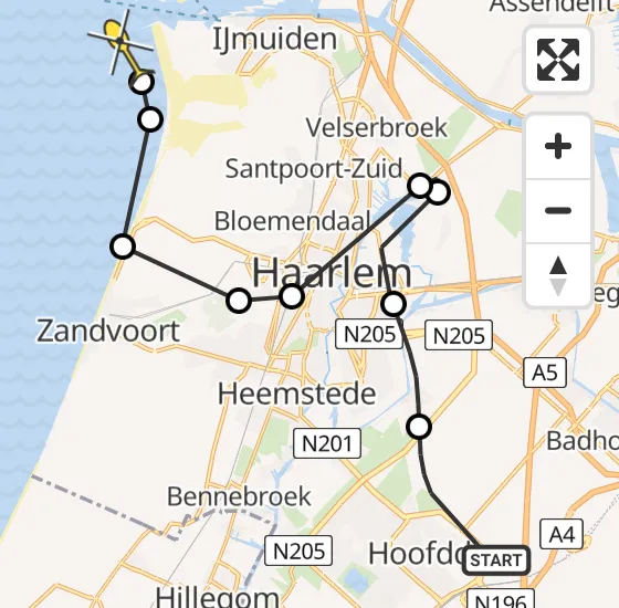Vlucht Politiehelikopter PH-PXE van Hoofddorp naar IJmuiden op donderdag 18 april 2024 15:19