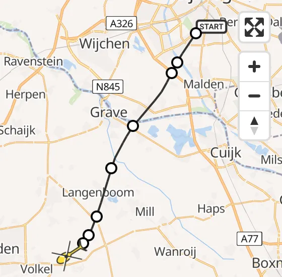 Vlucht Traumahelikopter PH-LLN van Radboud Universitair Medisch Centrum naar Vliegbasis Volkel op vrijdag 19 april 2024 9:39