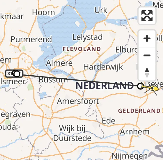 Vlucht Politiehelikopter PH-PXF van Schiphol naar Vliegveld Teuge op vrijdag 19 april 2024 10:18