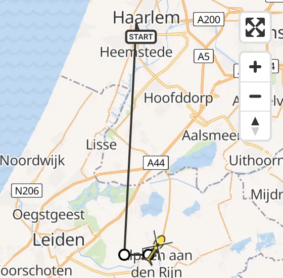 Vlucht Politiehelikopter PH-PXE van Haarlem naar Alphen aan den Rijn op vrijdag 19 april 2024 14:52