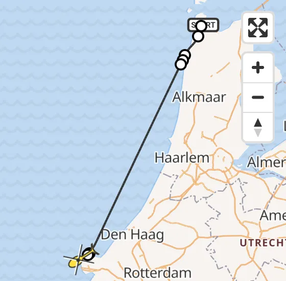 Vlucht Kustwachthelikopter PH-NCG van Vliegveld De Kooy naar Maasvlakte op zaterdag 20 april 2024 9:58