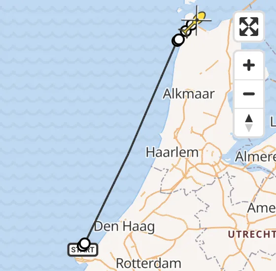 Vlucht Kustwachthelikopter PH-NCG van Maasvlakte naar Vliegveld De Kooy op zaterdag 20 april 2024 10:47