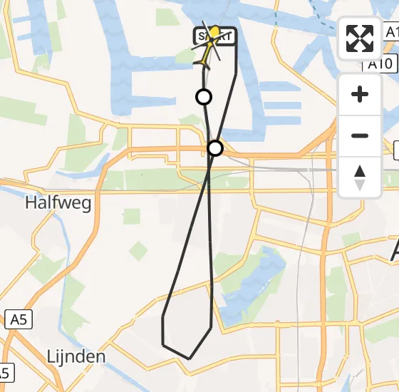 Vlucht Traumahelikopter PH-TTR van Amsterdam Heliport naar Amsterdam Heliport op dinsdag 23 april 2024 6:22