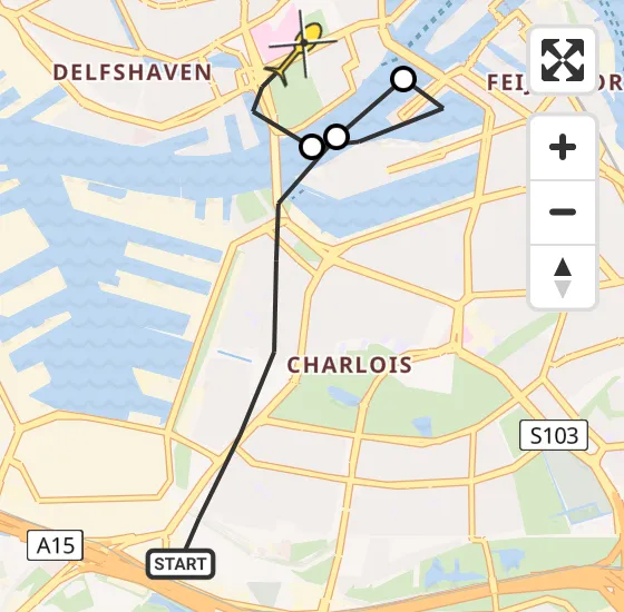 Vlucht Traumahelikopter PH-UMC van Rotterdam naar Erasmus MC op dinsdag 23 april 2024 9:50
