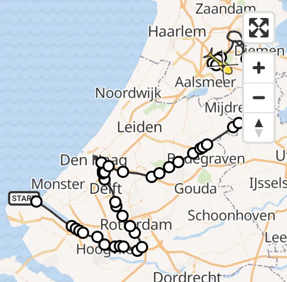 Vlucht Politiehelikopter PH-PXX van Maasvlakte naar Schiphol op dinsdag 23 april 2024 10:29