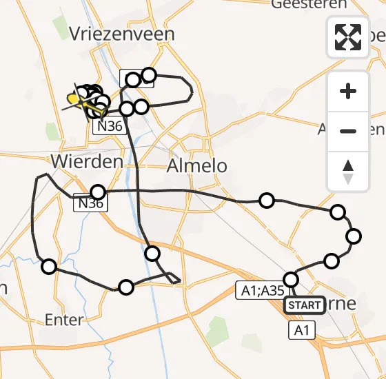 Vlucht Politiehelikopter PH-PXC van Borne naar Wierden op dinsdag 23 april 2024 11:50