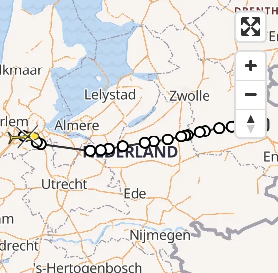 Vlucht Politiehelikopter PH-PXC van Wierden naar Schiphol op dinsdag 23 april 2024 12:42