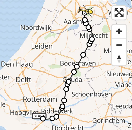 Vlucht Politiehelikopter PH-PXX van Rhoon naar Schiphol op woensdag 24 april 2024 21:13